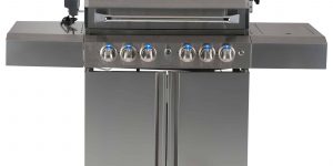 SALE SMART 411WW 4 BURNER TROLLEY BBQ (With Viewing Hood) LPG Ready-0
